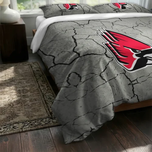 Ball State Cardinals Cracked Texture Bedding Set Fashion Forward