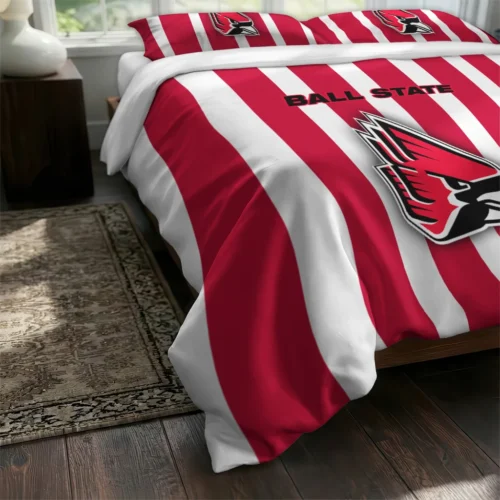 Ball State Cardinals Stripe Style Bedding Set Fashion Forward