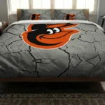 Baltimore Orioles Cracked Texture Bedding Set Best Selling