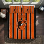 Baltimore Orioles Stripe Style Bedding Set Best Selling