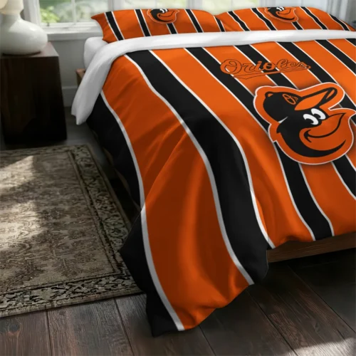 Baltimore Orioles Stripe Style Bedding Set Fashion Forward