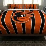 Baltimore Orioles Stripe Style Bedding Set Best Selling