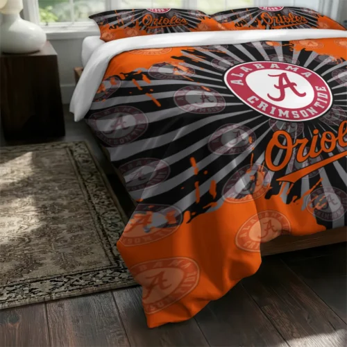 Baltimore Orioles Sunburst Splatter Bedding Set Fashion Forward