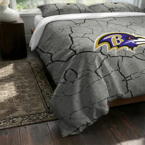 Baltimore Ravens Cracked Texture Bedding Set Fashion Forward