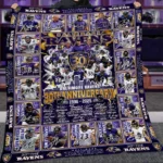 Baltimore Ravens Quilt Blanket 30th Anniversary Black Purple