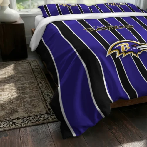 Baltimore Ravens Stripe Style Bedding Set Fashion Forward
