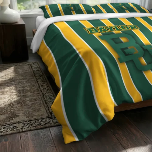 Baylor Bears Stripe Style Bedding Set Fashion Forward