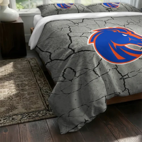 Boise State Broncos Cracked Texture Bedding Set Fashion Forward