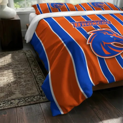 Boise State Broncos Stripe Style Bedding Set Fashion Forward