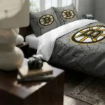 Boston Bruins Cracked Texture Bedding Set Best Selling
