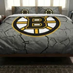Boston Bruins Cracked Texture Bedding Set Best Selling