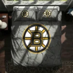 Boston Bruins Cracked Texture Bedding Set Best Selling