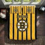 Boston Bruins Stripe Style Bedding Set Best Selling