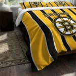 Boston Bruins Stripe Style Bedding Set Best Selling