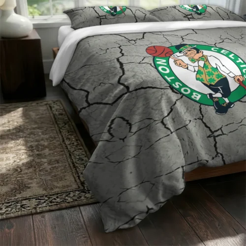 Boston Celtics Cracked Texture Bedding Set Fashion Forward