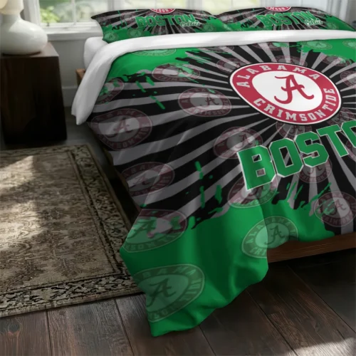 Boston Celtics Sunburst Splatter Bedding Set Fashion Forward