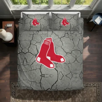 Boston Red Sox Cracked Texture Bedding Set Best Selling