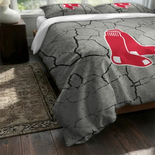 Boston Red Sox Cracked Texture Bedding Set Fashion Forward