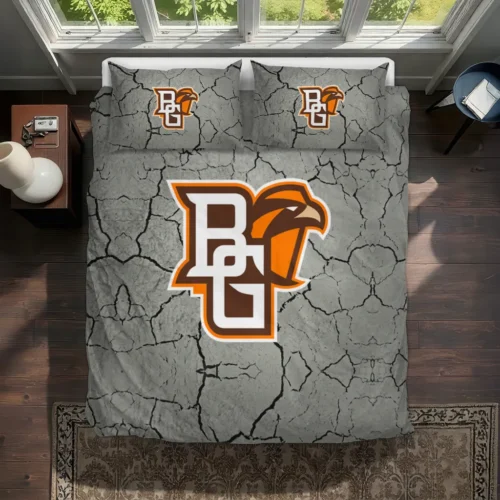 Bowling Green Falcons Cracked Texture Bedding Set Best Selling