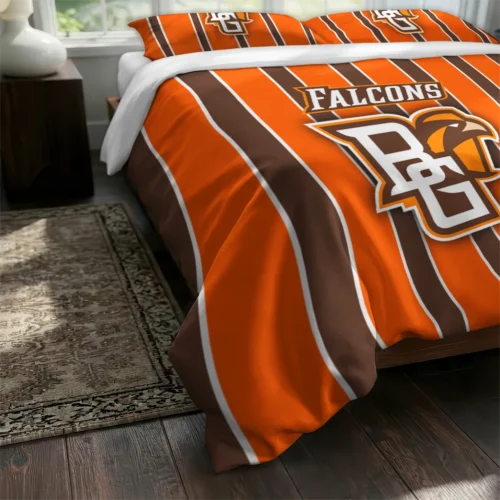Bowling Green Falcons Stripe Style Bedding Set Fashion Forward