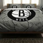 Brooklyn Nets Cracked Texture Bedding Set Best Selling