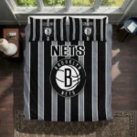 Brooklyn Nets Stripe Style Bedding Set Best Selling