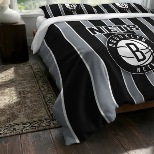 Brooklyn Nets Stripe Style Bedding Set Fashion Forward