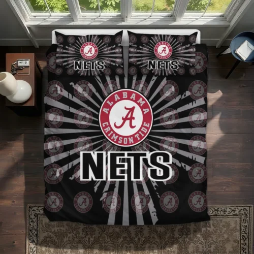 Brooklyn Nets Sunburst Splatter Bedding Set Best Selling