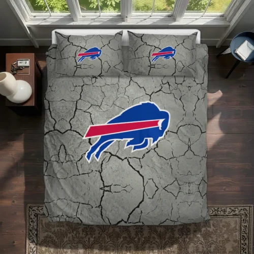 Buffalo Bills Cracked Texture Bedding Set Best Selling