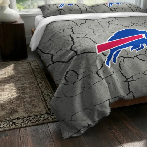 Buffalo Bills Cracked Texture Bedding Set Fashion Forward