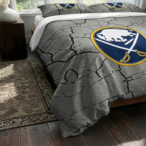 Buffalo Sabres Cracked Texture Bedding Set Fashion Forward