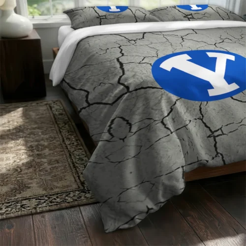 Byu Cougars Cracked Texture Bedding Set Fashion Forward