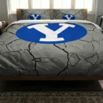 Byu Cougars Cracked Texture Bedding Set Best Selling