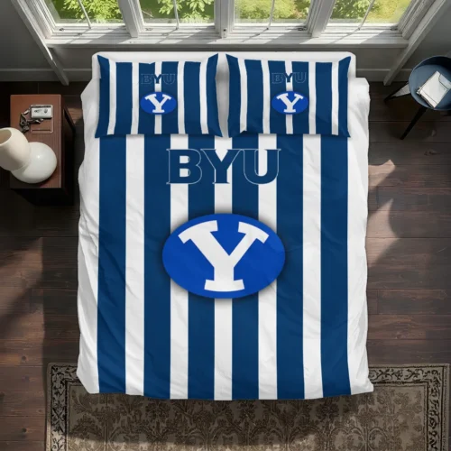 Byu Cougars Stripe Style Bedding Set Best Selling