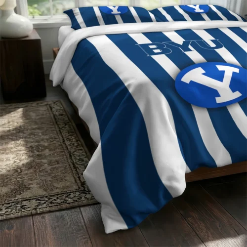 Byu Cougars Stripe Style Bedding Set Fashion Forward