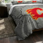 Calgary Flames Cracked Texture Bedding Set Best Selling