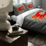 Calgary Flames Cracked Texture Bedding Set Best Selling