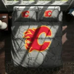 Calgary Flames Cracked Texture Bedding Set Best Selling