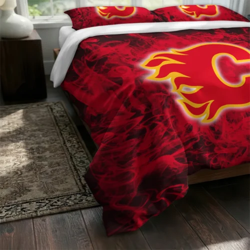 Calgary Flames Red Mist Bedding Set Fashion Forward