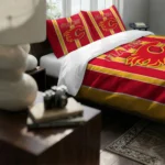 Calgary Flames Stripe Style Bedding Set Best Selling