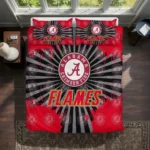 Calgary Flames Sunburst Splatter Bedding Set Best Selling