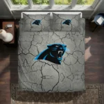 Carolina Panthers Cracked Texture Bedding Set Best Selling
