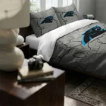 Carolina Panthers Cracked Texture Bedding Set Best Selling