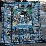 Carolina Panthers Quilt Blanket 30th Anniversary Blue Black