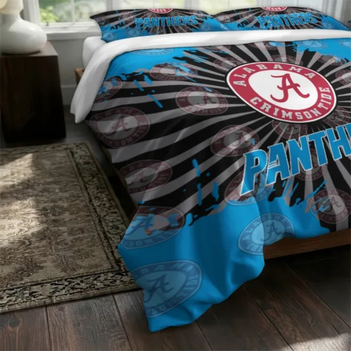 Carolina Panthers Sunburst Splatter Bedding Set Fashion Forward