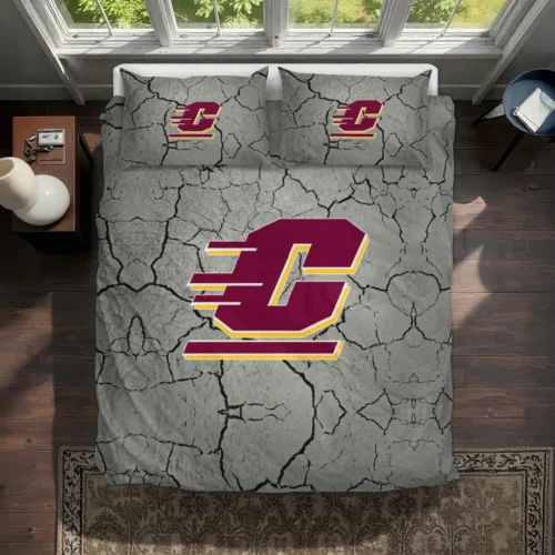 Central Michigan Chippewas Cracked Texture Bedding Set Best Selling
