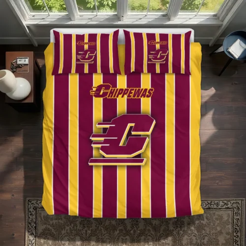 Central Michigan Chippewas Stripe Style Bedding Set Best Selling