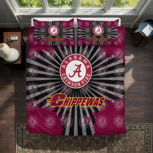 Central Michigan Chippewas Sunburst Splatter Bedding Set Best Selling