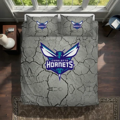 Charlotte Hornets Cracked Texture Bedding Set Best Selling