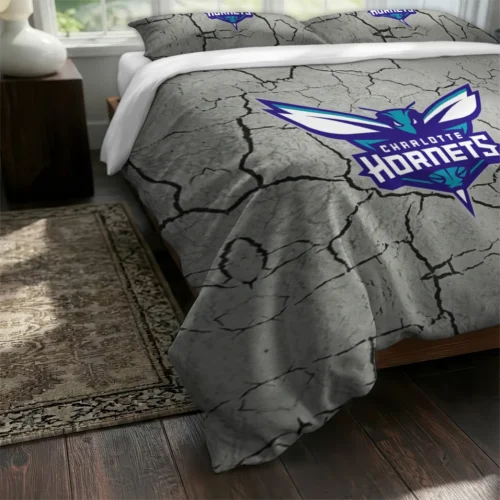 Charlotte Hornets Cracked Texture Bedding Set Fashion Forward